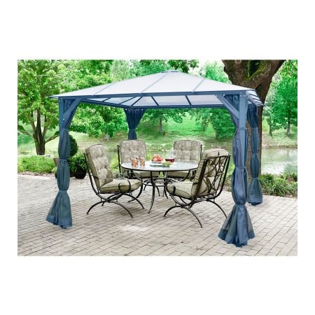 Almo Fulfillment Services Hanover Gazebo, 117"L x 117"W x 99"H, Dark Gray HANGAZCN10X10-GRY
